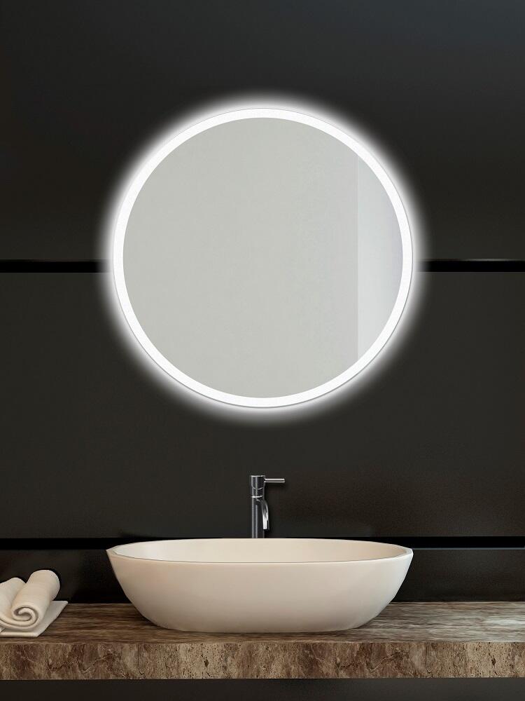 Zrcadlo kruh kulaté ⌀ 70 cm LED podsvícení okraj MOONLIGHT RONDE